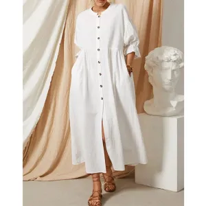 Dunnmall Love in White Maxi Dress