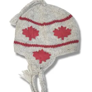 Earflap Hat/Tuque with Tassel for Men and Women. 100% Wool with Fleece Lining. handmade in Nepal.