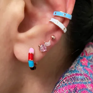 Earring with enamel -Rainbow colors