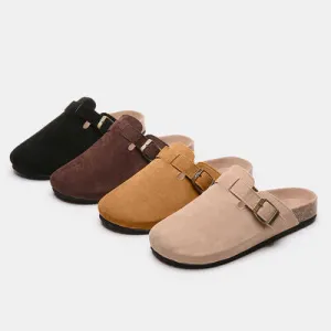 Earth Tone Buckle Suede Womens Shoes