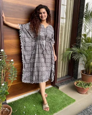 Earthy Escape Cotton Brown Kaftan