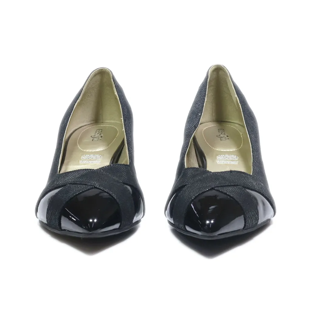 East 5Th Kitten Heels Leather Black Colour For Women