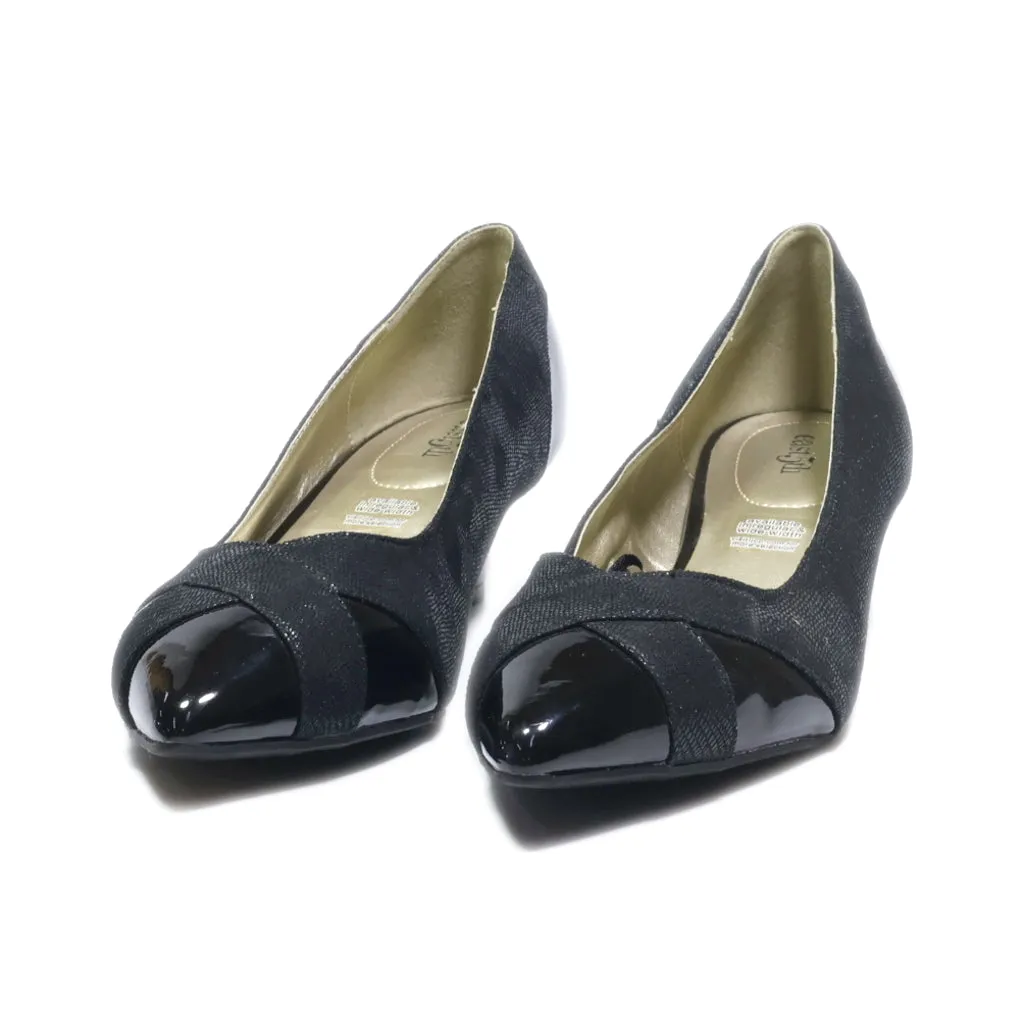 East 5Th Kitten Heels Leather Black Colour For Women