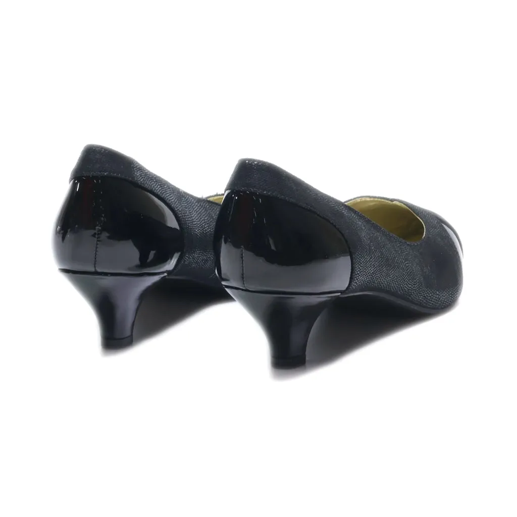East 5Th Kitten Heels Leather Black Colour For Women