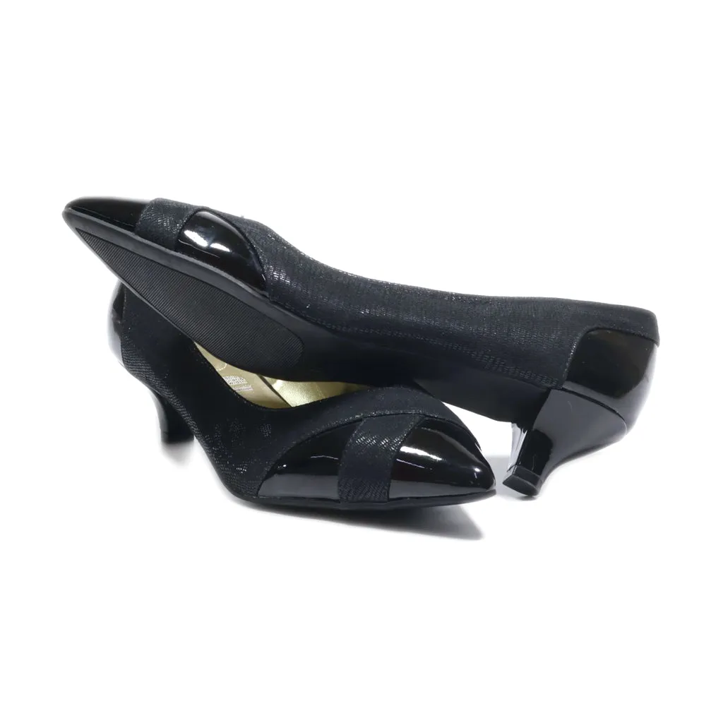 East 5Th Kitten Heels Leather Black Colour For Women