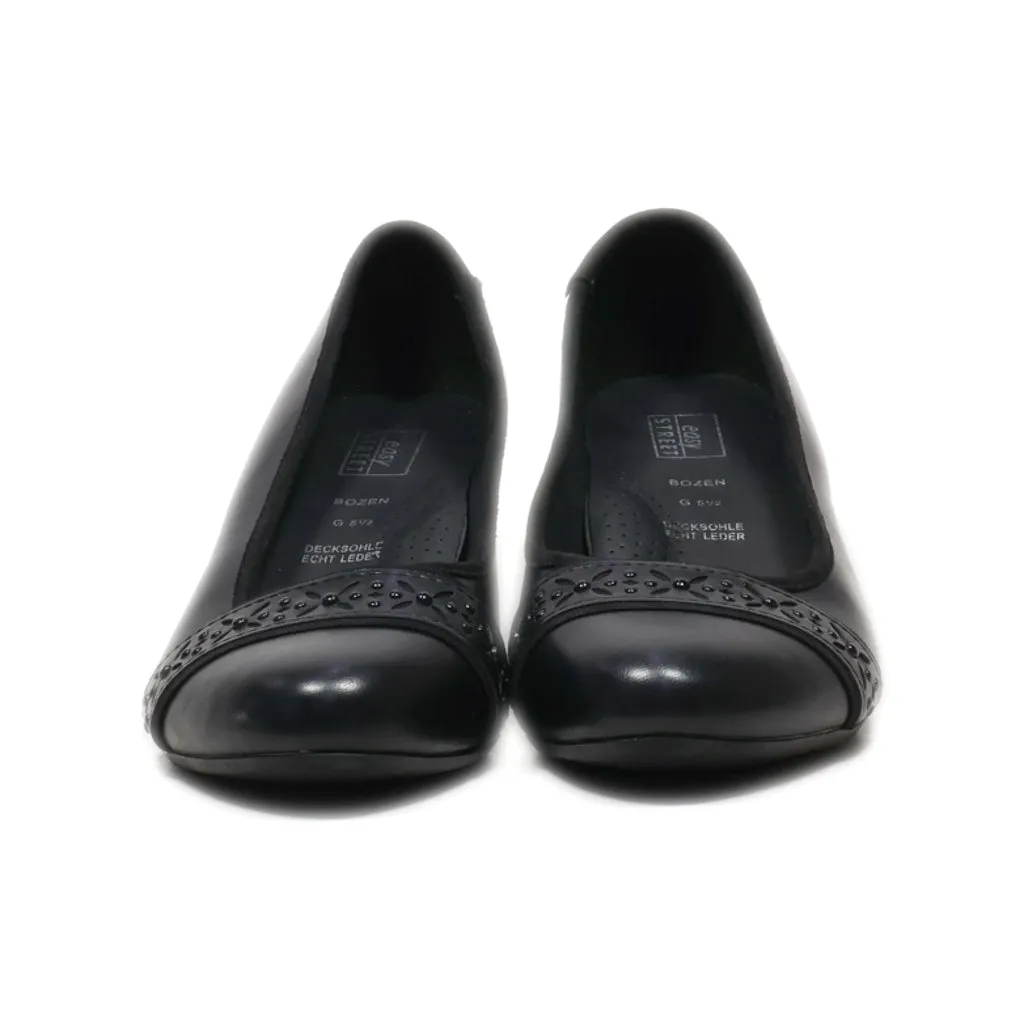 Easy Street Mid-Heel Shoes Leather Black Colour For Women