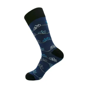 Eco Chic Eco-Friendly Bikes Navy Bamboo Socks