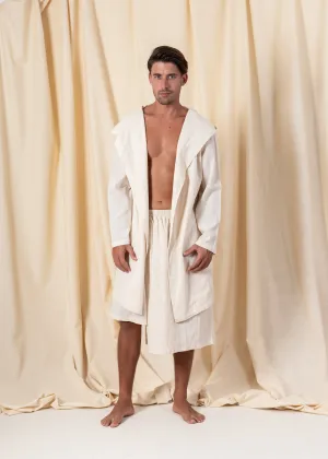 Ecru Bedouin Hoodie Kimono