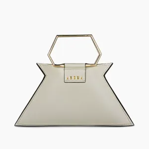 Ecru Glamour Metallic Detail Shoulder Bag