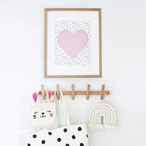 Eden & Co Modern Wall Mounted Coat and Hat Rack 5 Hooks Hanger With Pegs