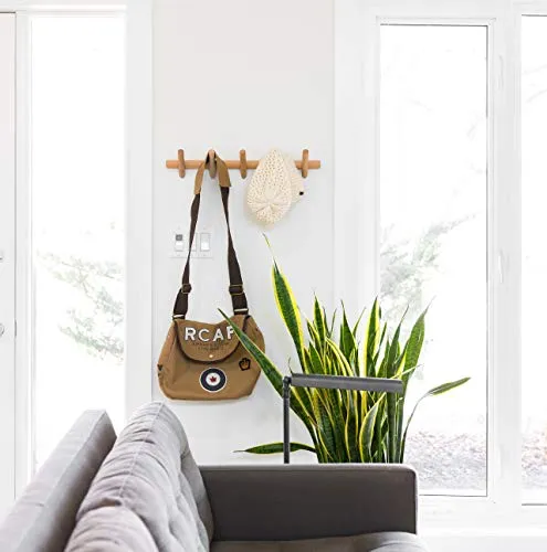 Eden & Co Modern Wall Mounted Coat and Hat Rack 5 Hooks Hanger With Pegs