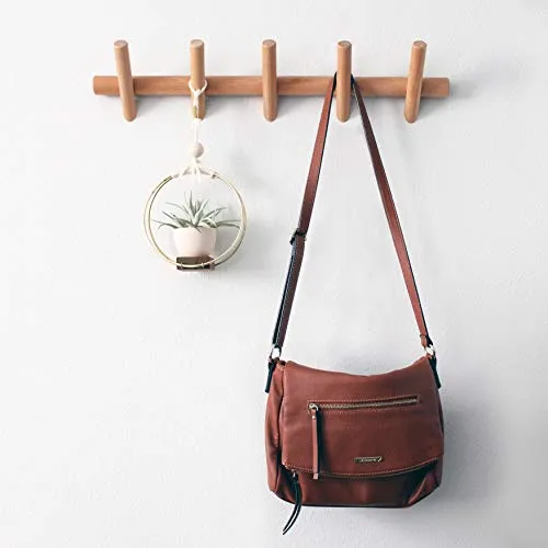 Eden & Co Modern Wall Mounted Coat and Hat Rack 5 Hooks Hanger With Pegs