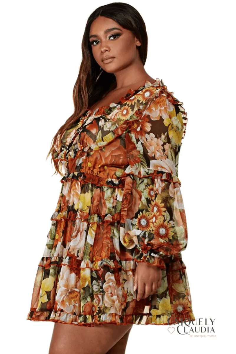 EDGY PLUS: Lilly Floral Print Dress