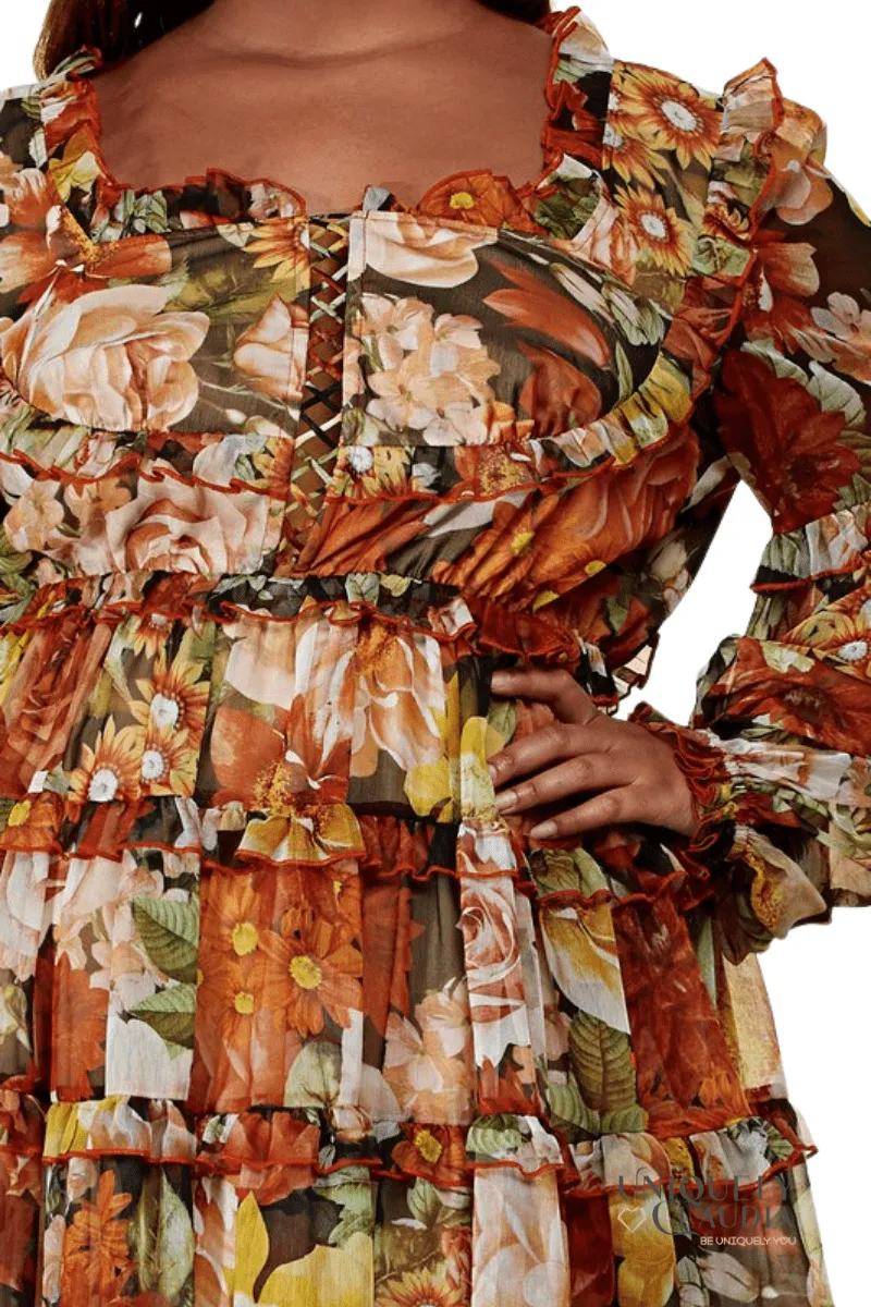 EDGY PLUS: Lilly Floral Print Dress