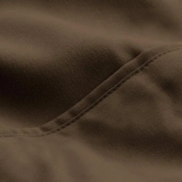 Elastic Fitted Bedsheets Single Bed Size 400 TC - Cotton Elastic Bedsheet Single Bed Only 35 x 75_10 Inch Drop- Color_Chocolate Solid [ Fitted Sheet Only Pillow Cover Not Included