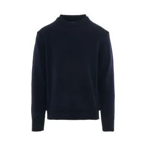 Elbow Patch Knit Sweater in Navy
