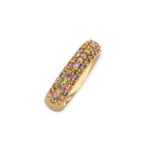 Eleanore 18K Gold Plated Sterling Silver Bold Ring, Multi Color