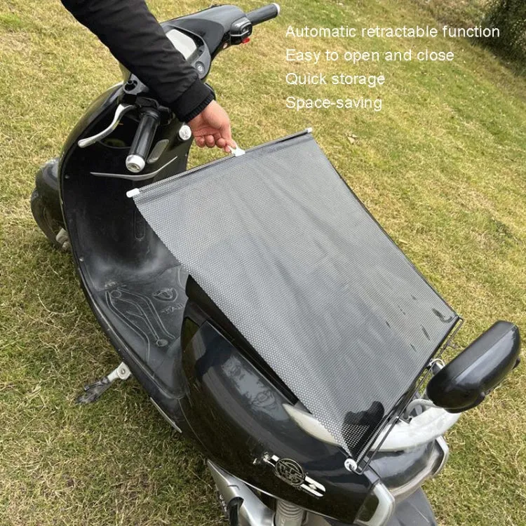 Electric Bike Telescopic Sunshade Rain Shield Motorcycle Rain Cover, Size: 50 x 125cm Black