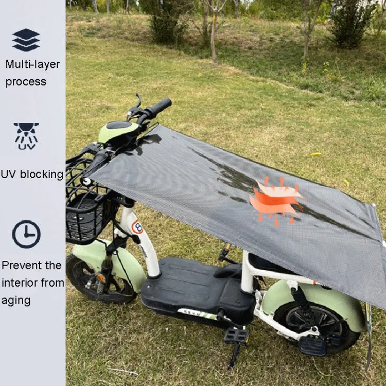 Electric Bike Telescopic Sunshade Rain Shield Motorcycle Rain Cover, Size: 50 x 125cm Black