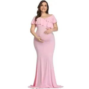 Elegant Cotton Maternity Photography Dress