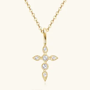 Elegant Cross Necklace for Women - Dainty Jewelry with Sparkling Accents