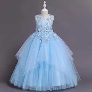 Elegant Floral Embellished Dress for Girls