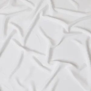 Elegant White Synthetic Stretchable Crepe Fabric - 140 cm Wide-D19394