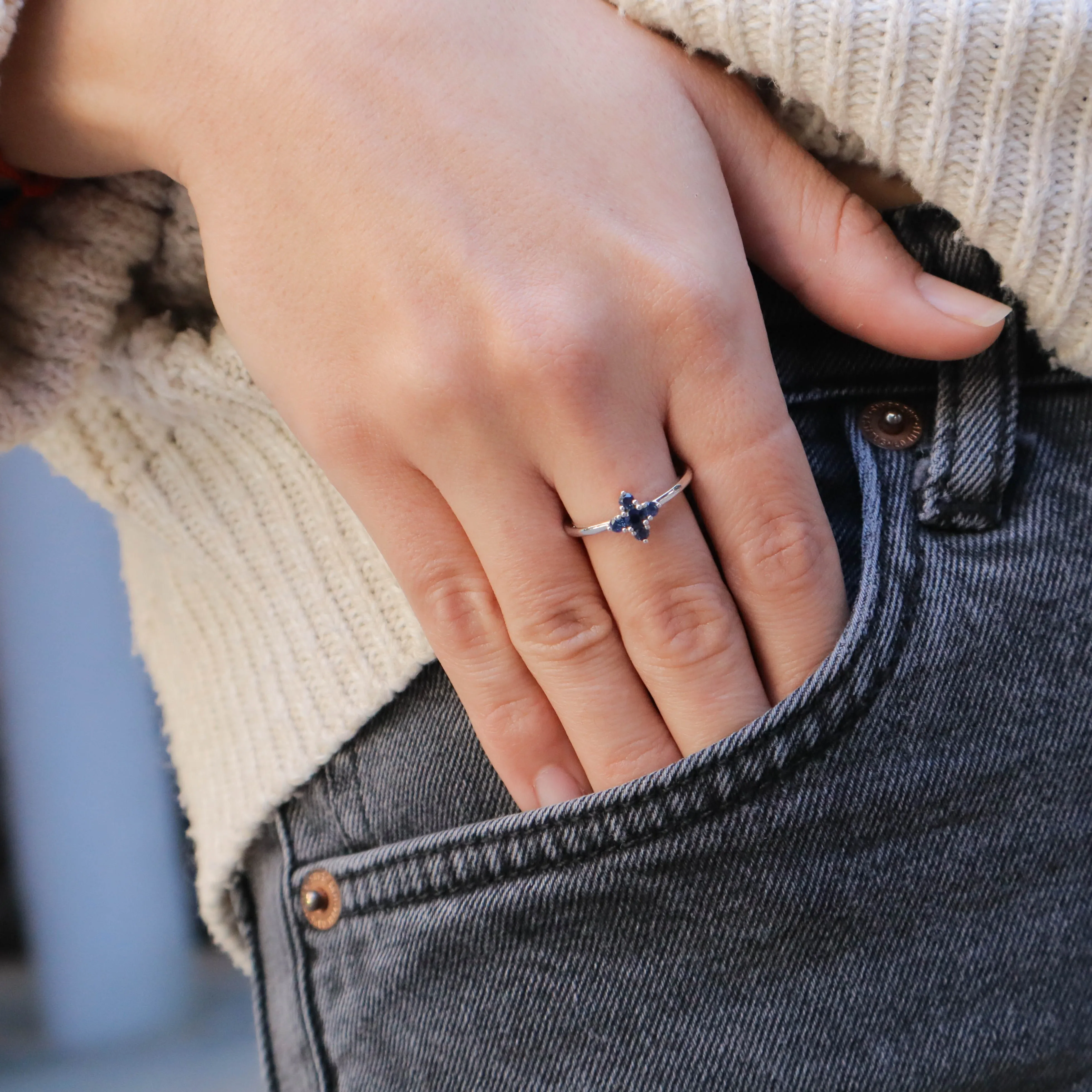 Eliana Ring with Blue Sapphires