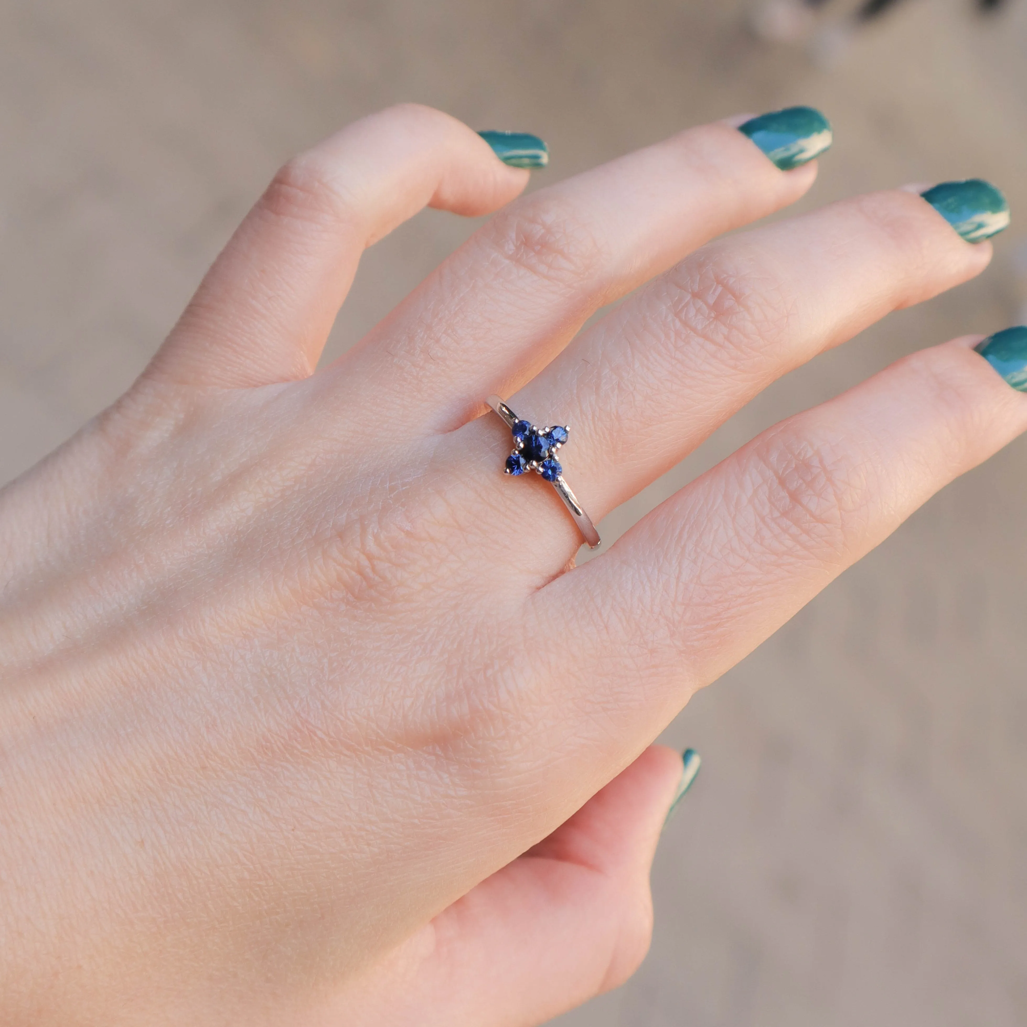 Eliana Ring with Blue Sapphires