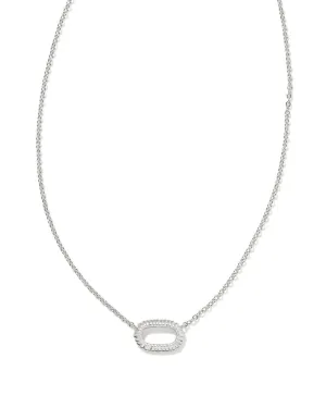 Elisa Ridge Open Framed Necklace in Silver Metal