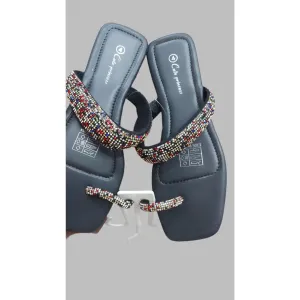 Embellished One Toe Flats.