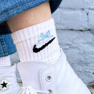 Embroidered Bow Nike Socks