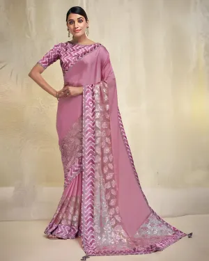 Embroidered Crepe Georgette Designer Saree