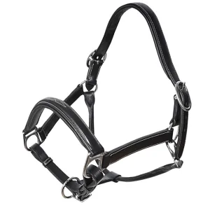  EMBROIDERED LEATHER HEAD COLLAR Black