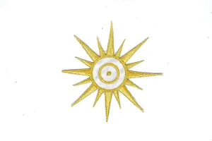 Embroidered Sun Iron On Patch Applique 3.5" - 1 Piece