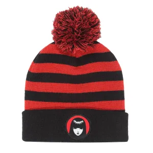 Emily The Strange Striped Pom Beanie