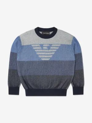 Emporio Armani Boys Logo Jumper in Blue
