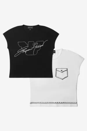 Emporio Armani Girls Cotton Set Of T-Shirts (2 Pack)