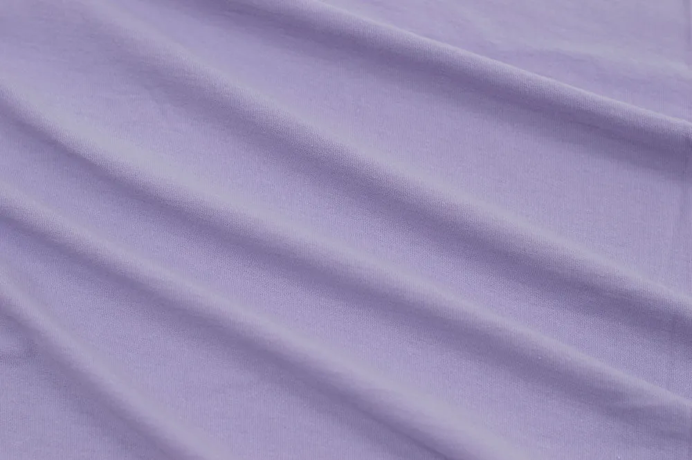 End of Bolt: 1 yards of 100% Cotton Jersey Lilac T-Shirt USA Made Knit Solid 7.5 oz- remnant