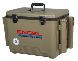 Engel 30 Qt. Cooler/Dry Box with Rod Holders - Tan