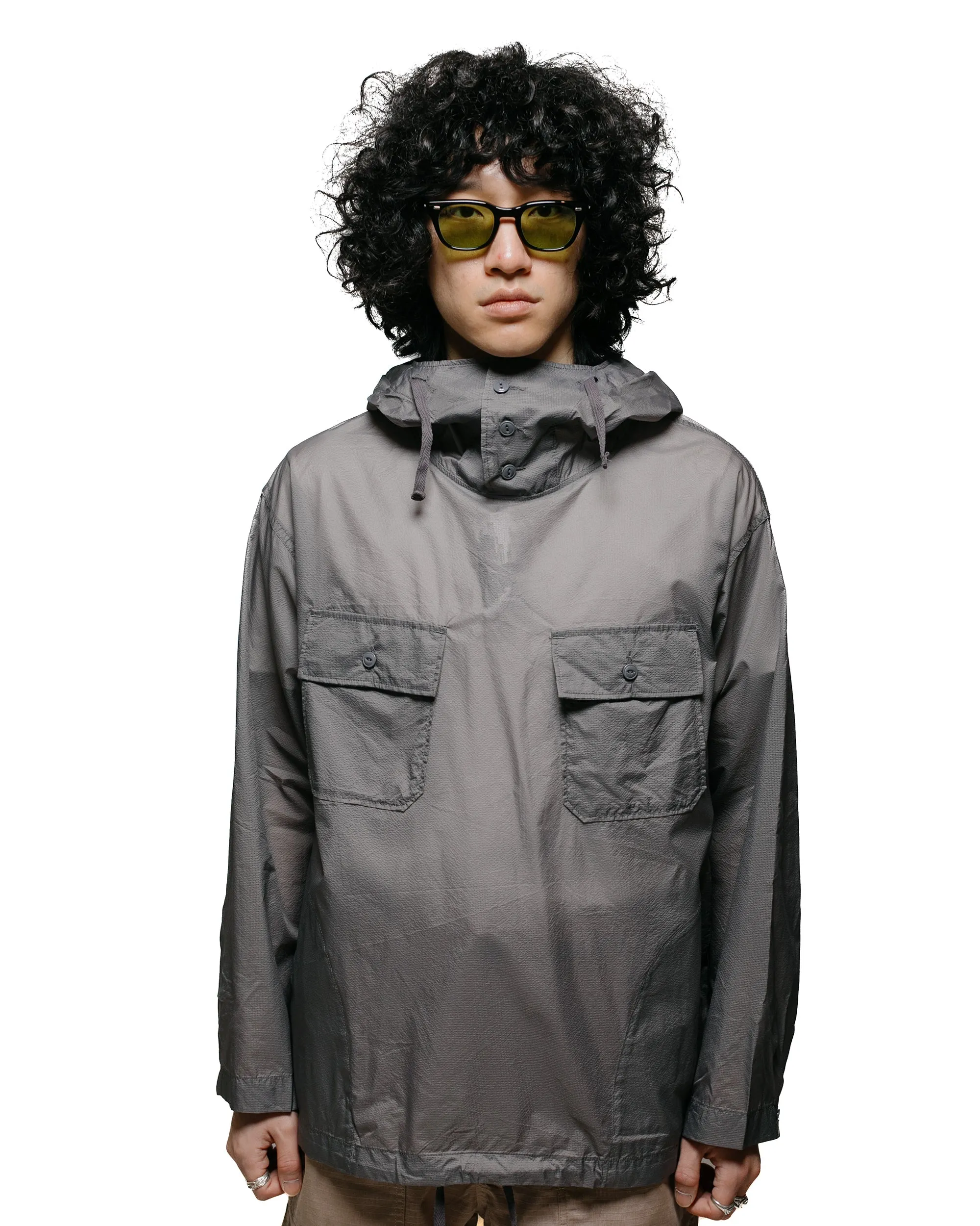 Engineered Garments Cagoule Shirt Grey Nylon Micro Ripstop