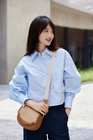 EP YAYING Blue Long Sleeve Shirt