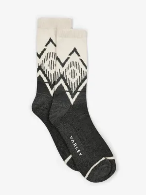 Erica Jacquard Knit Sock Charcoal Marl