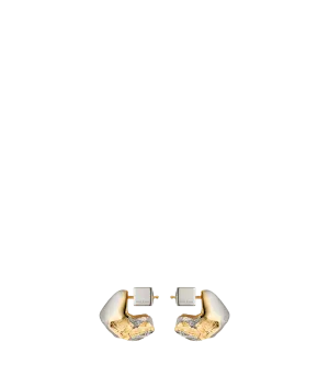 Eroz Stud Earrings - Duo palladium with 24 carat gold plating