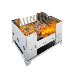 ESBIT Brand BBQ charcoal grill fold-away compact outdoor picnic food cooking set