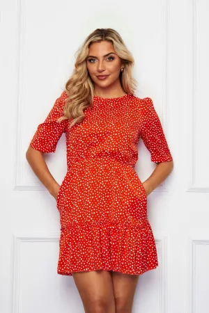 Esther Smock Mini Dress (Red Polka)