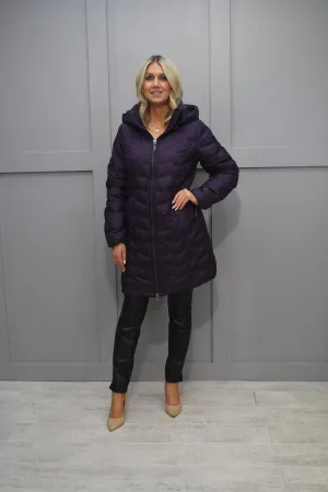 Etage Deep Plum Padded Coat With Detachable Hood-1615 1408 764