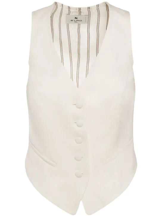 Etro   Wool &amp; viscose twill vest 