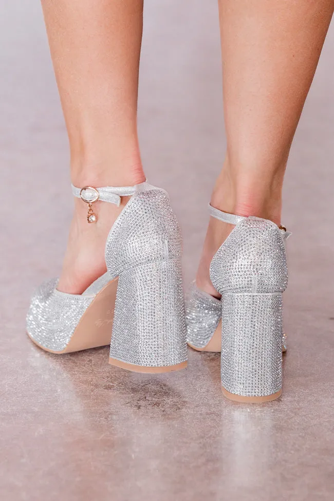Eve Silver Chunky Sparkle Heels