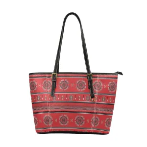 Evening Feather Wheel Blush Leather Tote Bag/Large